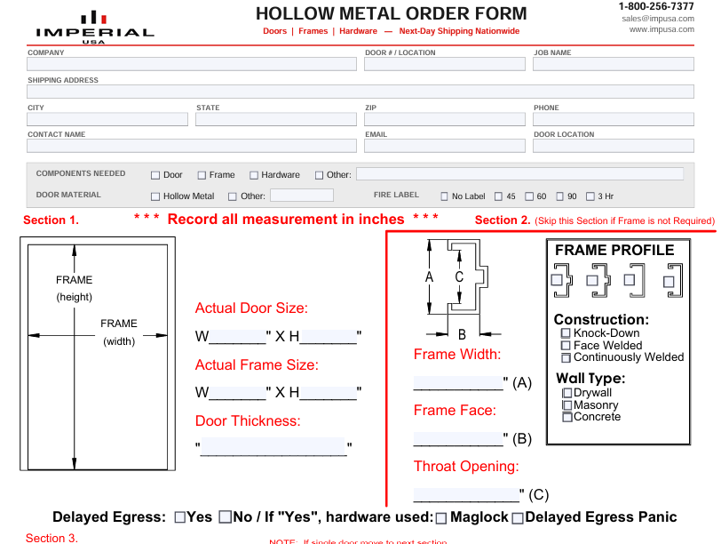 Imperial Order Form preview