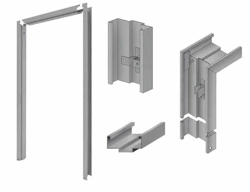 Knock down hollow metal drywall frame with jamb and header details, Imperial USA