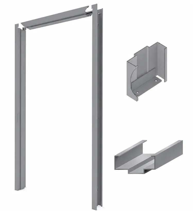 Hollow metal masonry frame with jamb profile and anchor details, Imperial USA