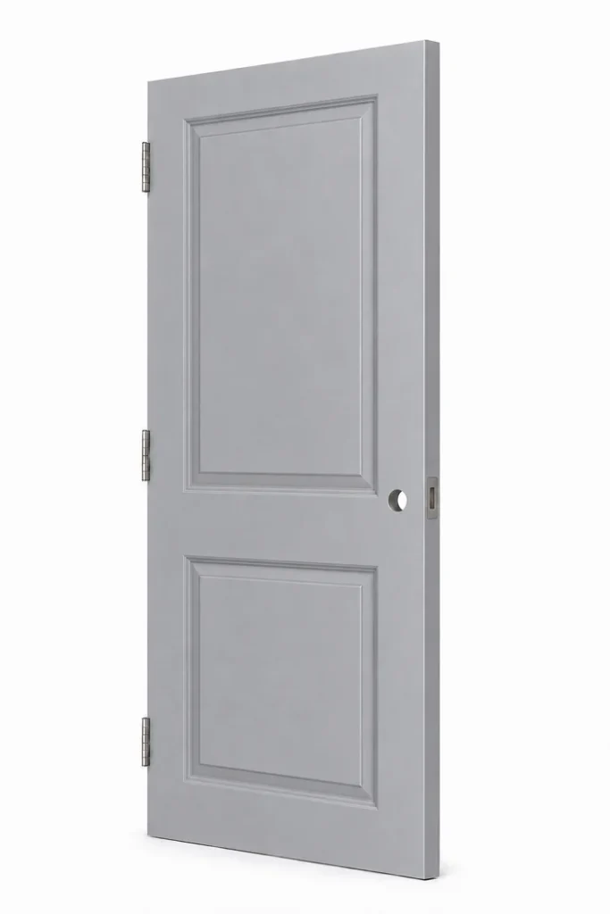 Two panel hollow metal door with embossed face, Imperial USA